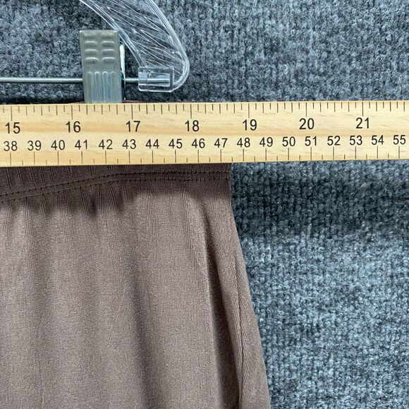 Chicos Traveler Pants 3 Women XL Slinky Brown Pull On Wide Leg Lagenlook Hippie - Picture 8 of 10